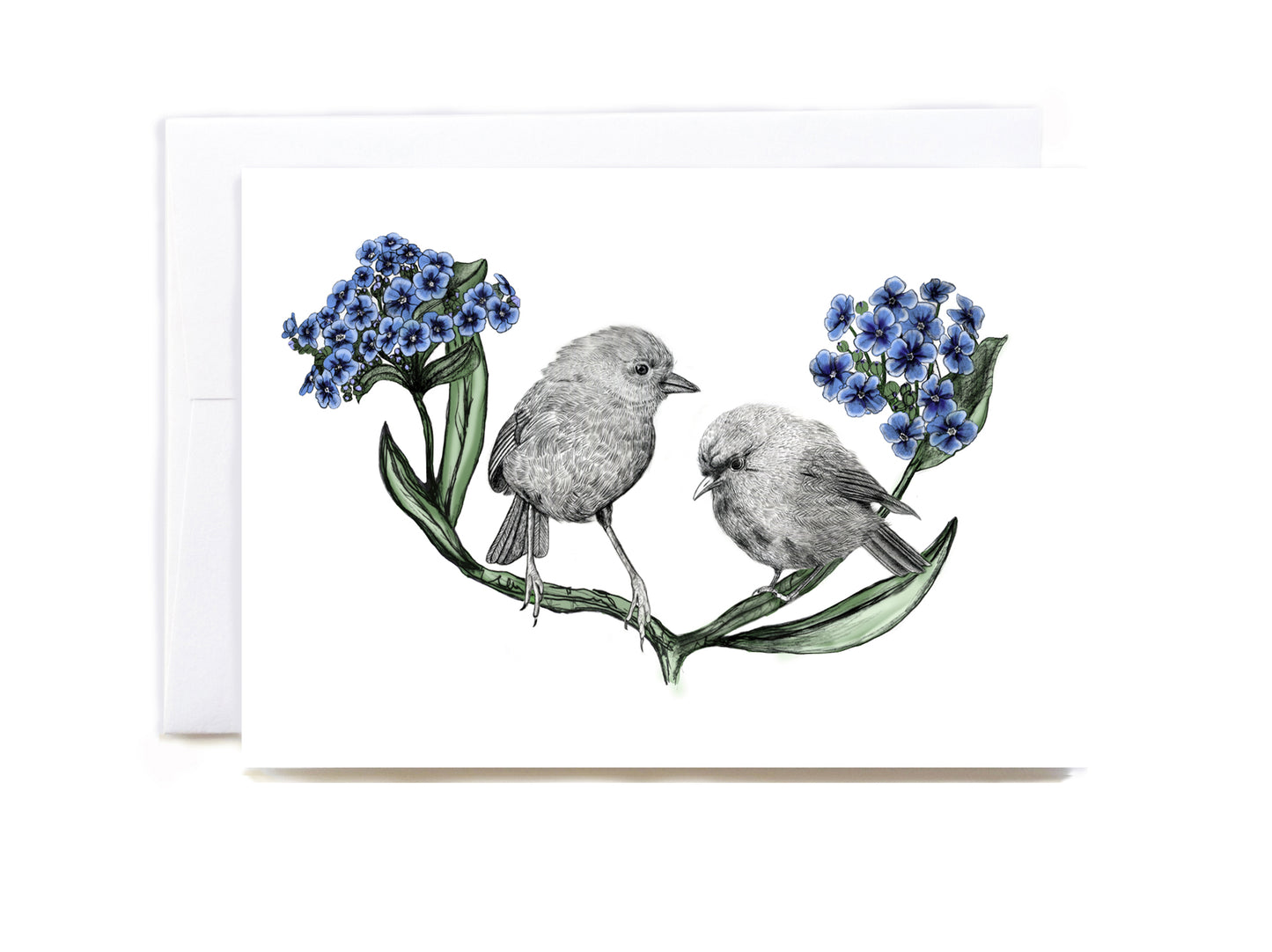 Black Robin 2, kakaruia, illustrated Greeting Card