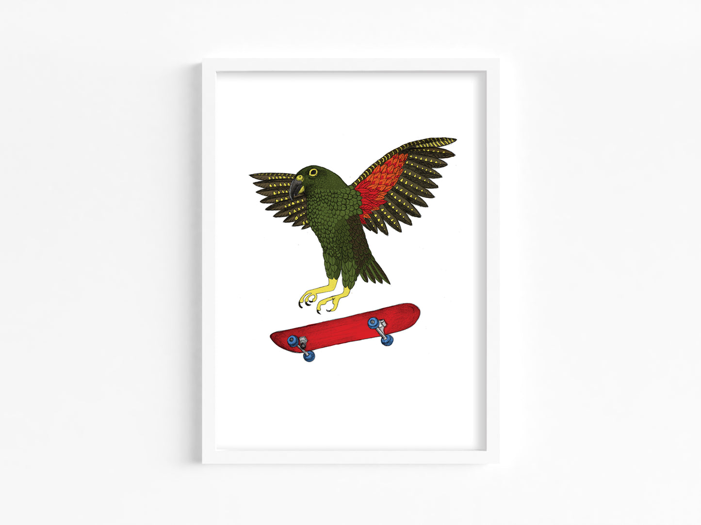 Kea Flip – NZ Native Alpine Parrot Giclée Art Print free shipping