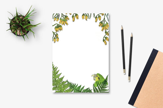 A6 unlined Kākāpo & Kowhai list pad - tuiornottui.com