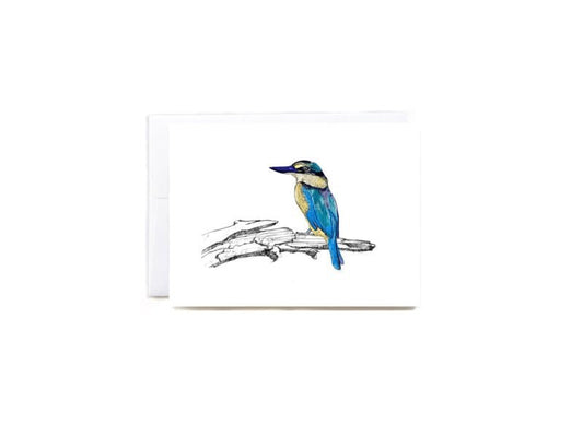 A7 Kingfisher/Kotare Greeting Card - tuiornottui.com