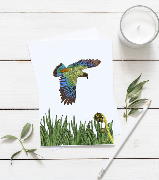 Kea & Koru greeting card - tuiornottui.com