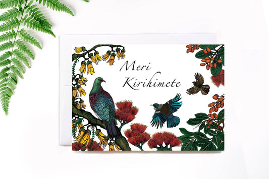 Meri Kirihimete christmas card 4 pack - tuiornottui.com