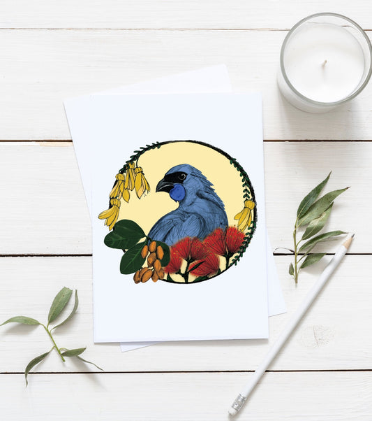 New Zealand Kōkako greeting card - tuiornottui.com