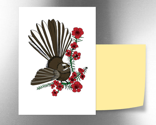 Pīwakawaka & Mānuka magnet - tuiornottui.com