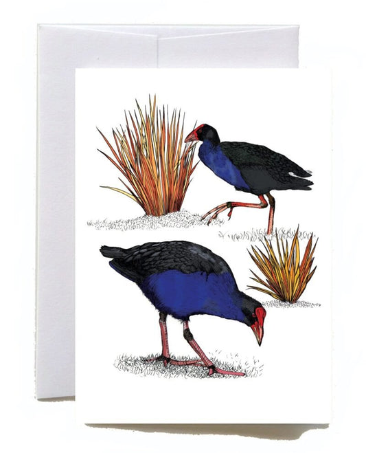 Pūkeko Greeting Card - tuiornottui.com