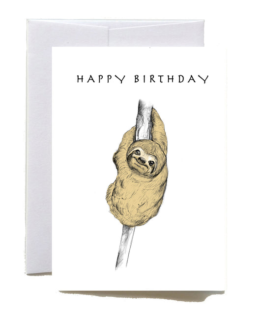 Happy Birthday Sloth greeting card