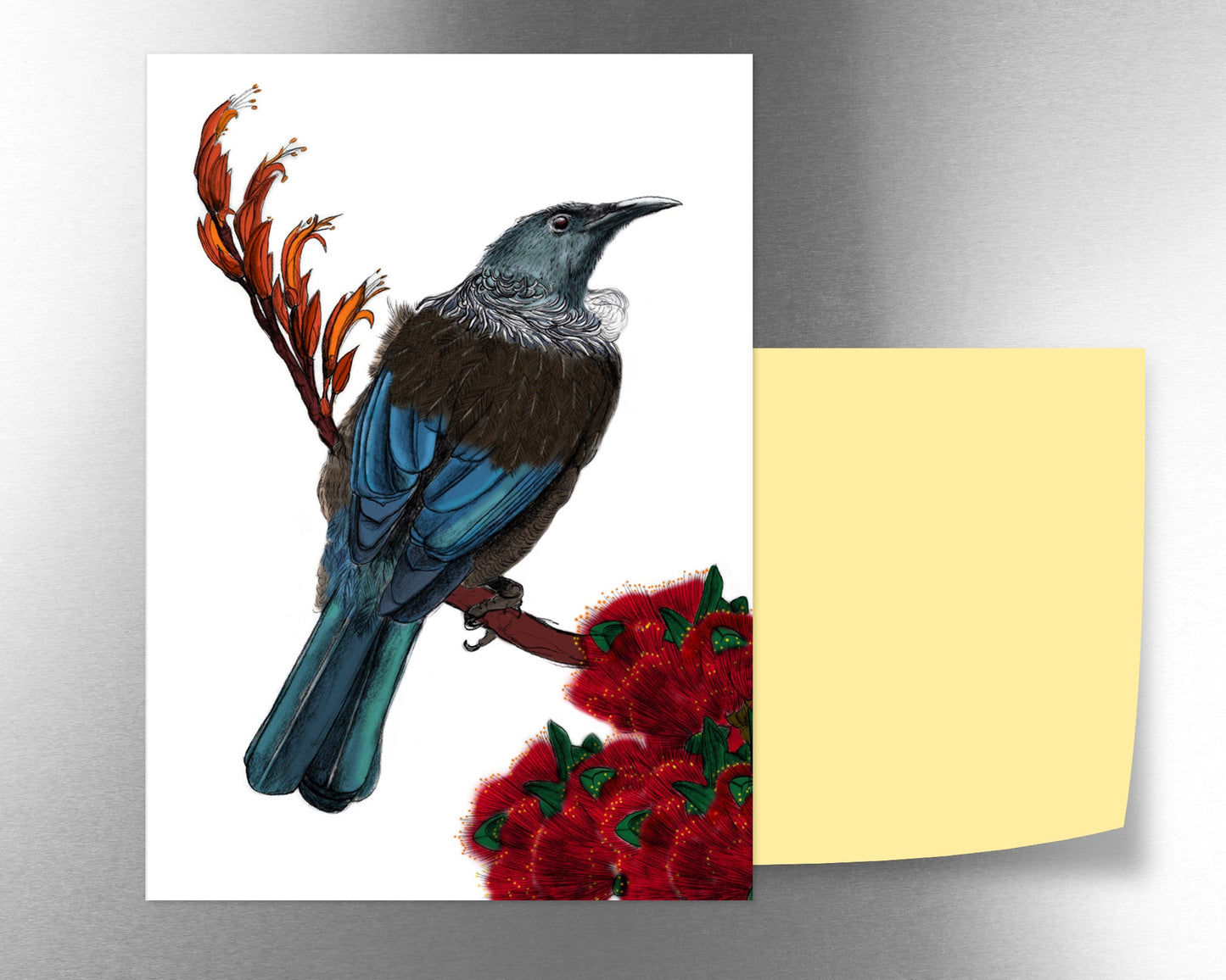 Tūī & Pōhutukawa magnet - tuiornottui.com